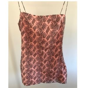 Superdown Becca Square Neck Dress- pink snake
